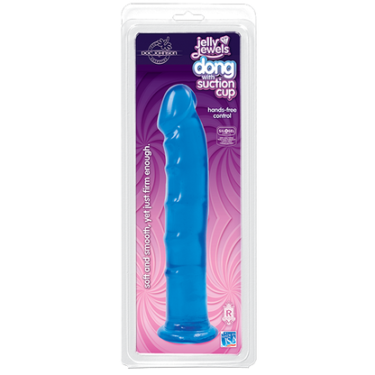 Jelly Jewels Dong With Suction Cup 8 Inch - Blue