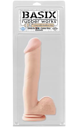 Basix Rubber Works 12 inches Dong Suction Cup Beige