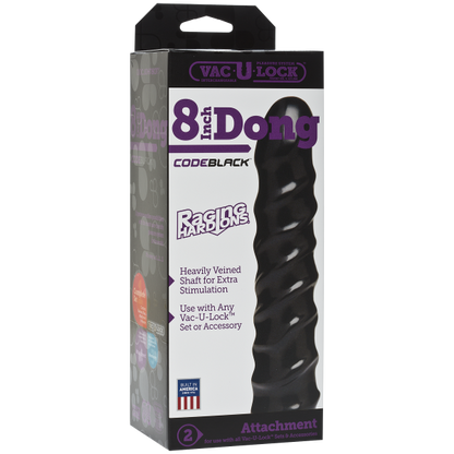 Vac-U-Lock 8 inches Dong Raging Hard-Ons Black