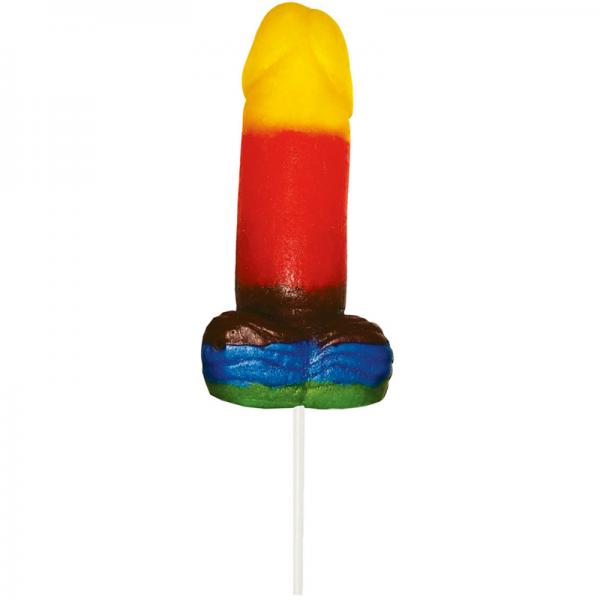 Sweet & Sour Jumbo Rainbow Gummy Cock Pop