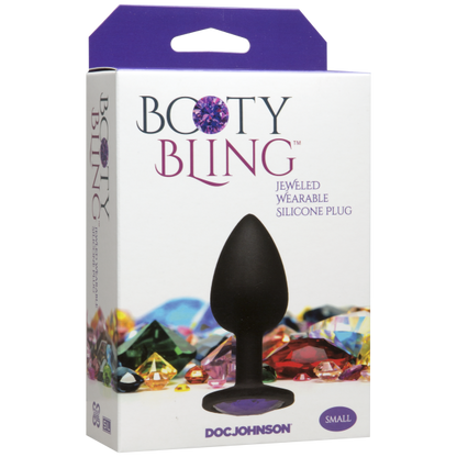 Booty Bling Small Black Plug Purple Stone