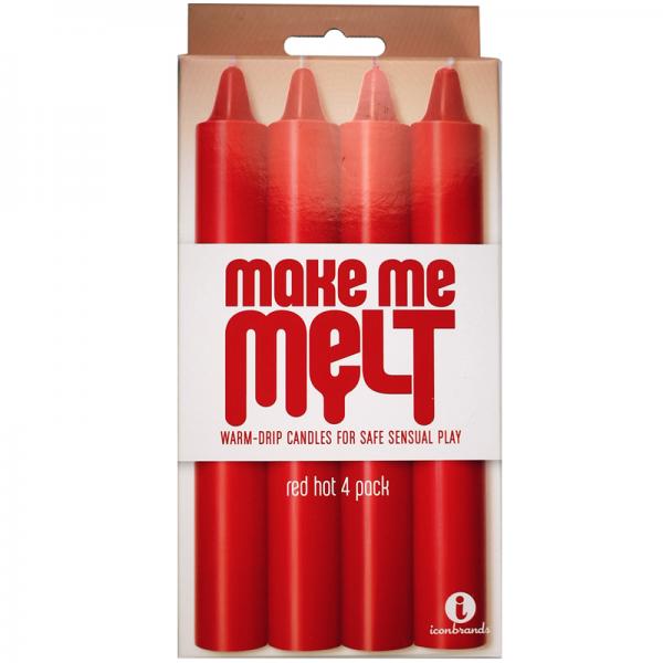 Make Me Melt Sensual Warm Drip Candles 4 Pack Red