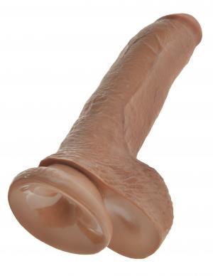 King Cock 9 inches Cock with Balls Tan Dildo