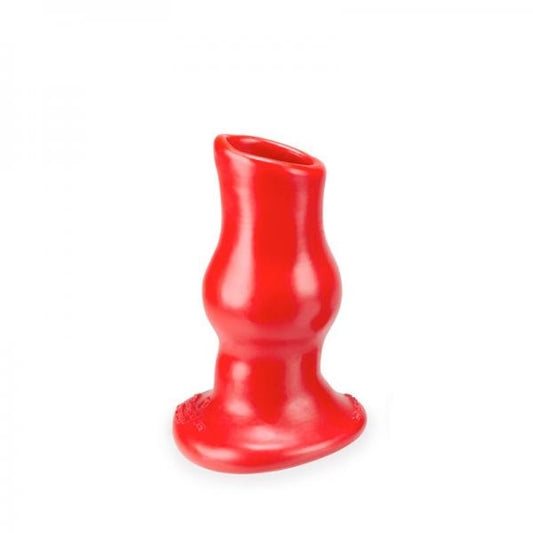 Oxballs Pig Hole Deep-1, Hollow Plug, Small, Red